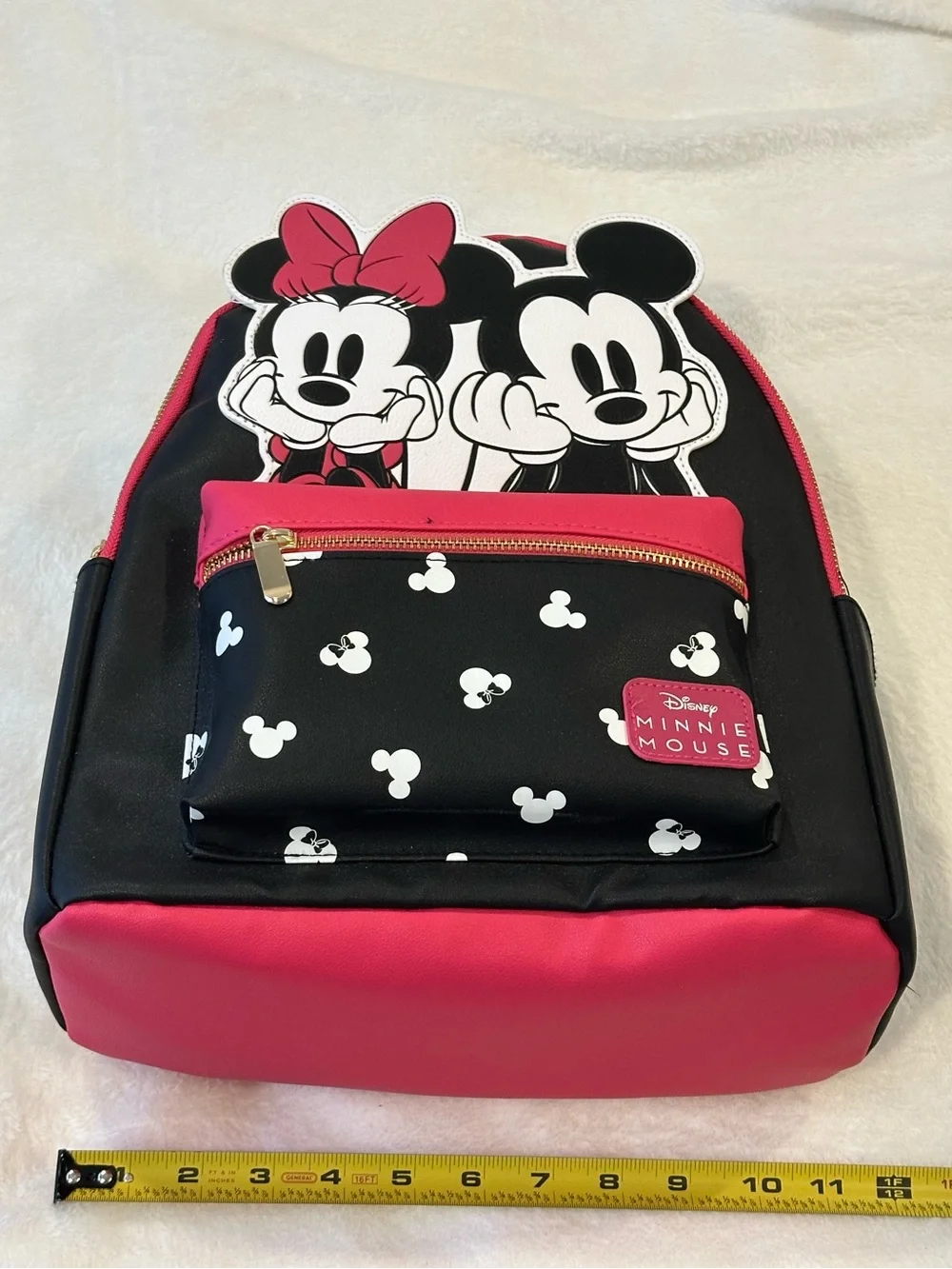 Disney Minnie Mouse Black Backpack with Front Pocket